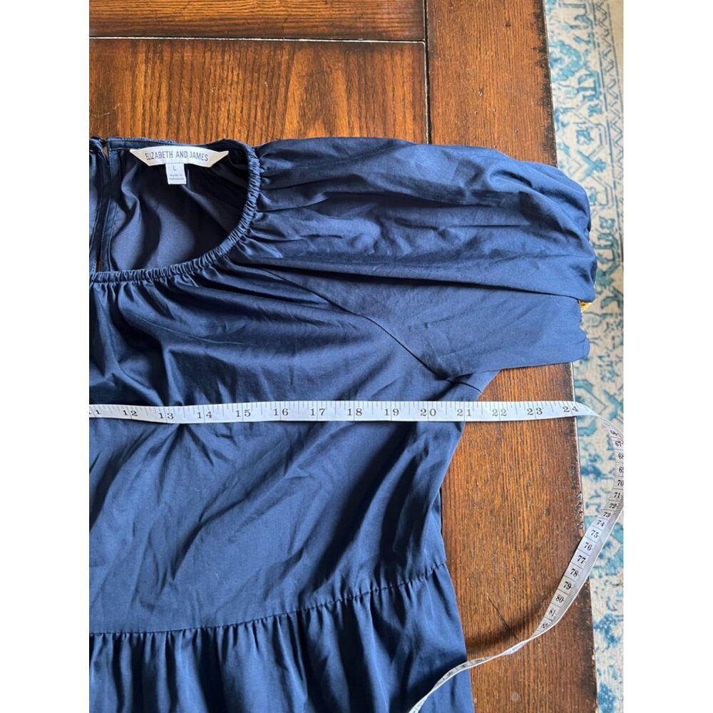 Elizabeth And James Embroidered Boho Dress Navy Blue Women's Large - Picture 9 of 10